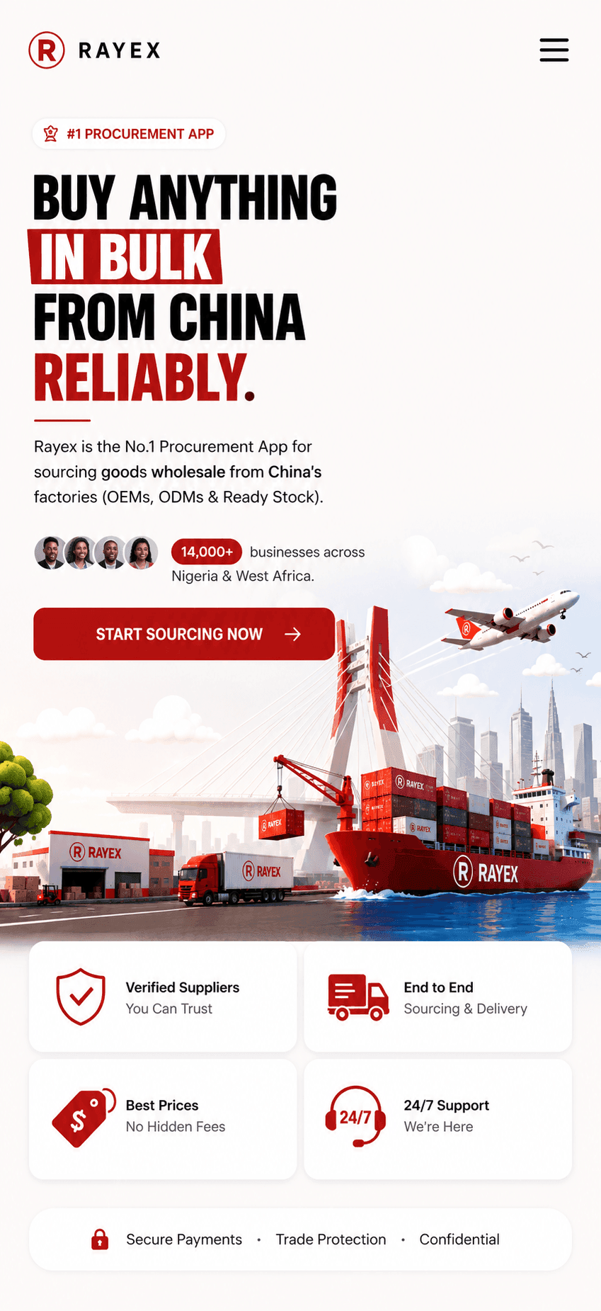 Rayex: buy in bulk from China, sourced and shipped to Africa